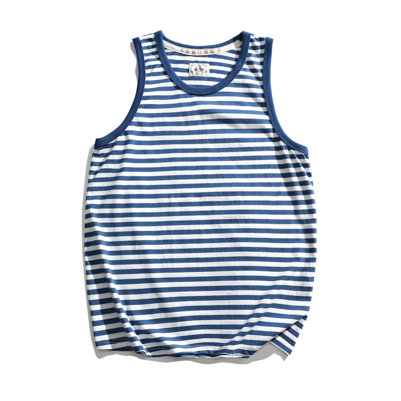 Ami Khaji muška pamučna tank top majica s mornarskim prugama