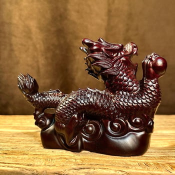 Zeleni drveni drakon – rezbarena ukras za dnevni boravak, dvanaest znakova zodijaka