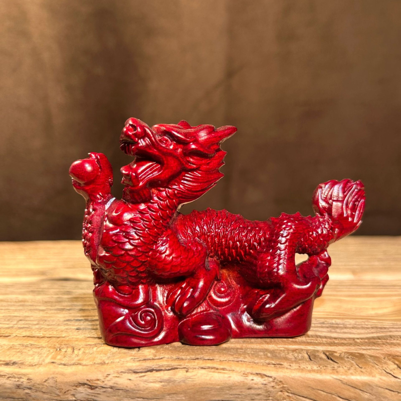 Zeleni drveni drakon – rezbarena ukras za dnevni boravak, dvanaest znakova zodijaka