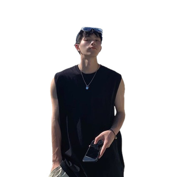 Muški košarkaški tank top, ljetni ležerni kroj, velika veličina, jednobojna boja, za nošenje kao vanjski sloj, osnovna majica, hongkonški stil, svakodnevna svestranost.