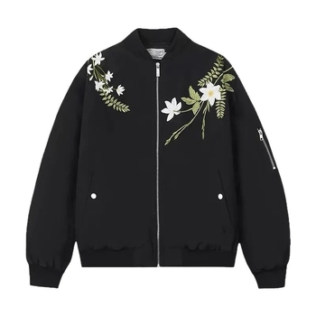 Američka stil retro cvjetna baseball jakna, široka silueta, muška jesen-zima, debeli topli bomber, stil za parove