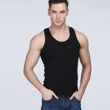 Muški pamučni tank top za sport, uski kroj, bazni sloj, plus veličina, ljeto