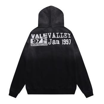 Vale Forever Vintage качулен суитшърт с голям печат на верига, кал-ефект и винтидж стил, мъжки