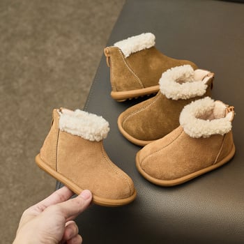 Dječje zimske čizme od pamuka za bebe i malu djecu, mekana potplata, flis podstava, debele i tople, Martin čizme u britanskom stilu