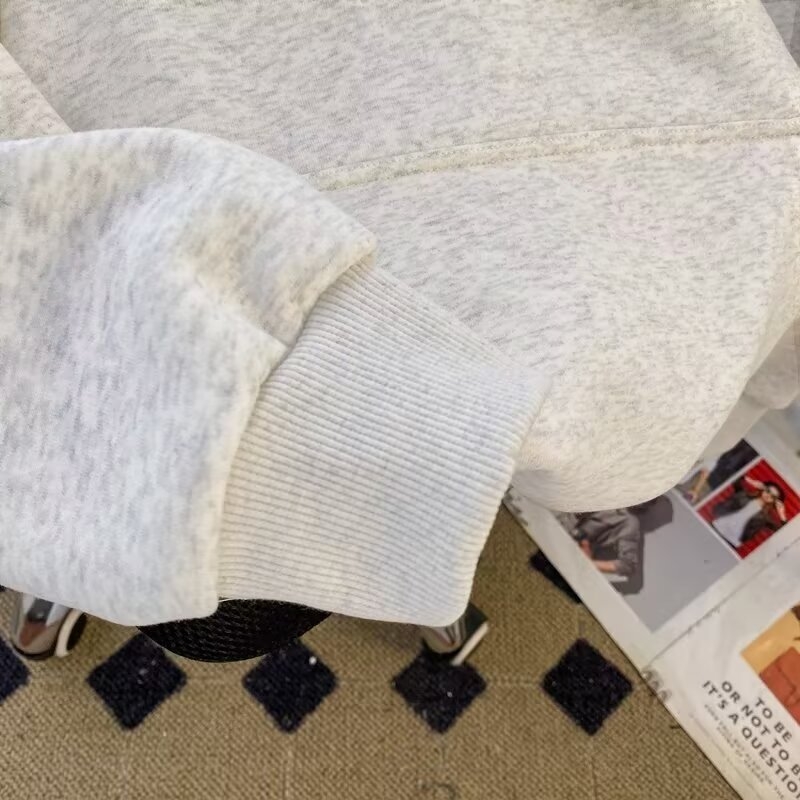 2024 Muški hoodie džemper s kapuljačom, debela flis podstava, opuštena silueta, američki stil za jesen i zimu