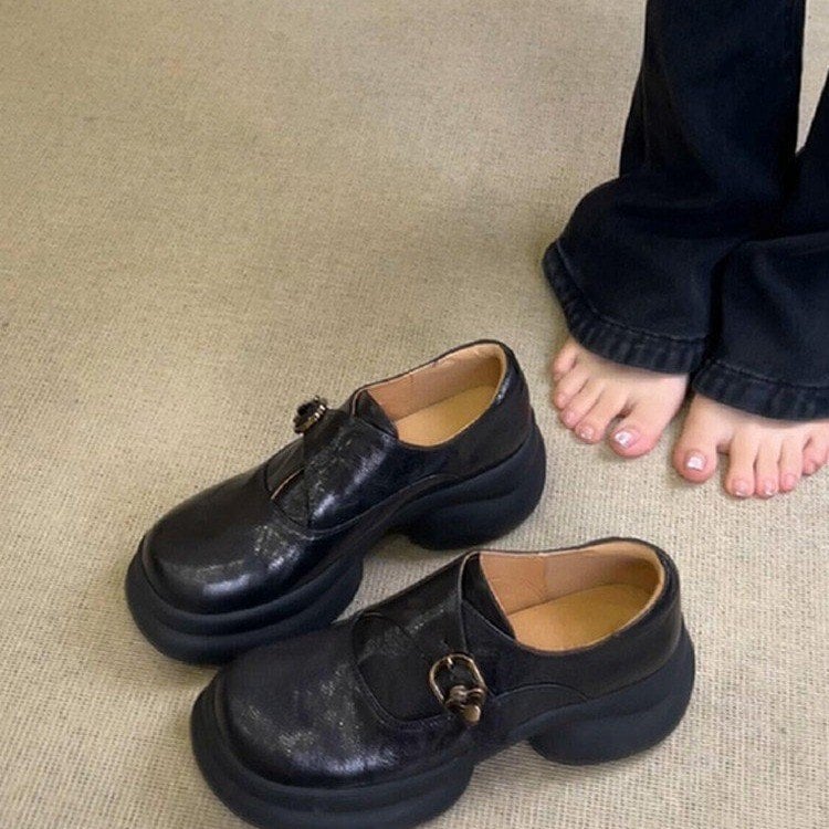 Ženske loaferice od teleće kože s debelim potplatom, fleece unutrašnjošću i toplim vuneno-pamučnim unutarnjim slojem