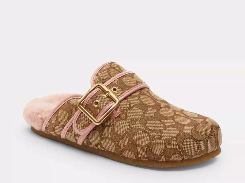 Ženske zimcke papuče s flis unutrašnjošću, slip-on, okrugli vrh, gumeni potplat