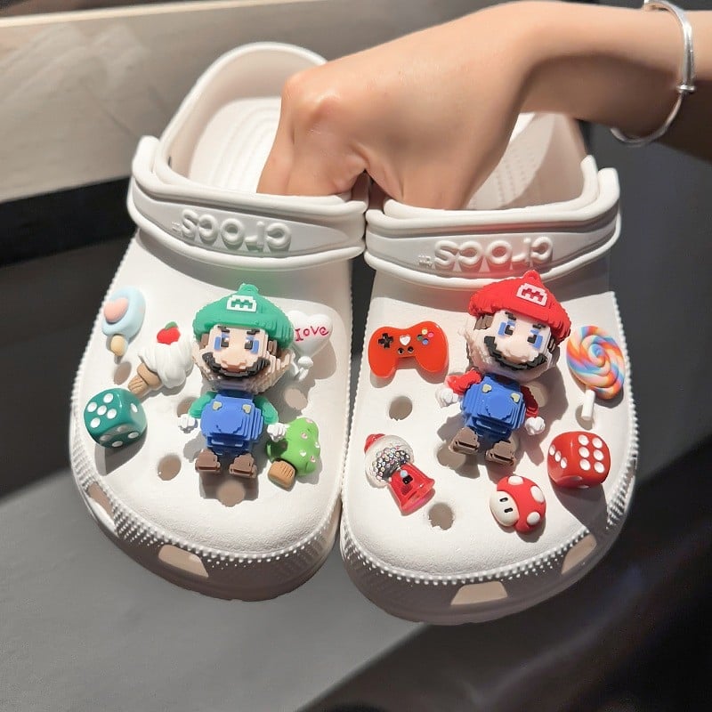 Dodatak za obuću Crocs stila: DIY Mario crtić, slatke školske kopče, ukrasne kopče za obuću