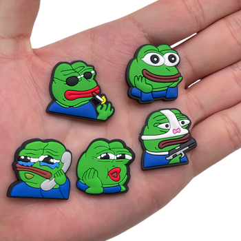 Set cvjetnih ukrasa za Crocs iz serije Sad Frog — odvojive kopčice za cipele i vrtne sandale