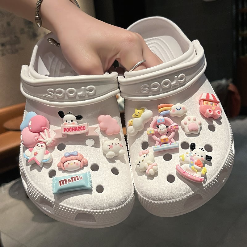 Sister Leaf Ukrasni kopč za papuče Crocs-stil, cartoon dizajn s cvijetom