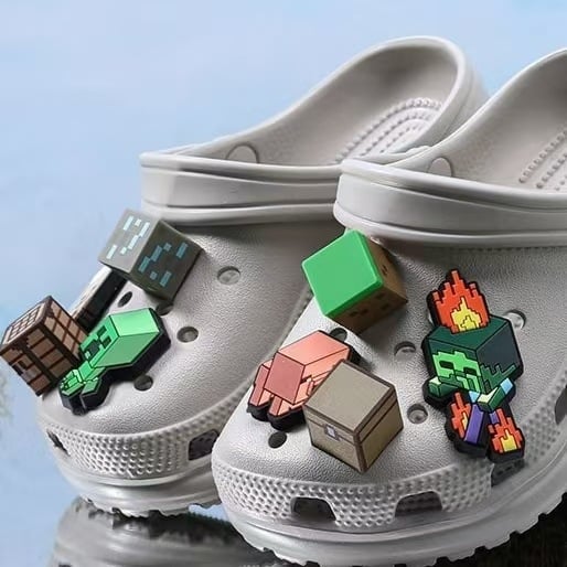 Slatki karikaturalni čudovište dodaci za Crocs papuče, gumeni 3D dekor s cvijetom i kopčom, DIY