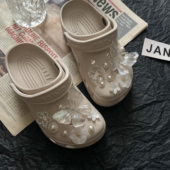 DIY kristalni cvjetovi i leptiri za Crocs-stilne cipele s rupama