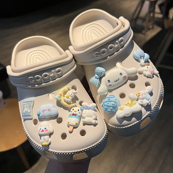 Aksesoari za Crocs: crtani pas s velikim ušima, DIY cvijet za tenisice s motivom oblaka i sladoleda, kompatibilno s Carlochi kopčom
