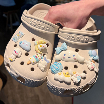 Aksesoari za Crocs: crtani pas s velikim ušima, DIY cvijet za tenisice s motivom oblaka i sladoleda, kompatibilno s Carlochi kopčom