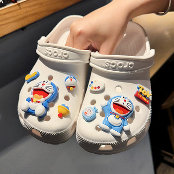 DIY sladak plavi mačji charm za Crocs-stil sandale – sjedeća poza, cvjetne kopče, dekorativne kopče