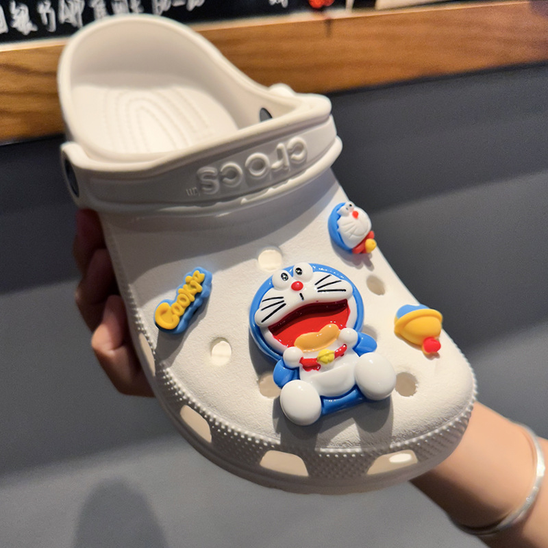 DIY sladak plavi mačji charm za Crocs-stil sandale – sjedeća poza, cvjetne kopče, dekorativne kopče