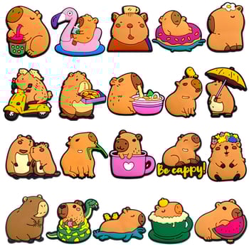 20 части комплект аксесоари за обувки с капибара – цветни цветчета и катарами за сандали с дупки за DIY градински обувки