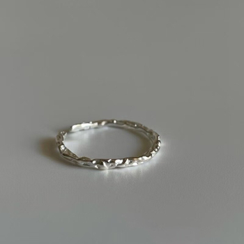 Maisaka S925 sterling srebro, unisex ručno izrađen teksturirani prsten s plisiranim dizajnom