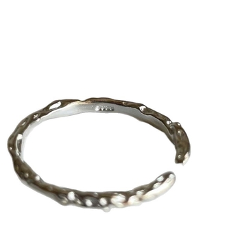 Maisaka S925 sterling srebro, unisex ručno izrađen teksturirani prsten s plisiranim dizajnom