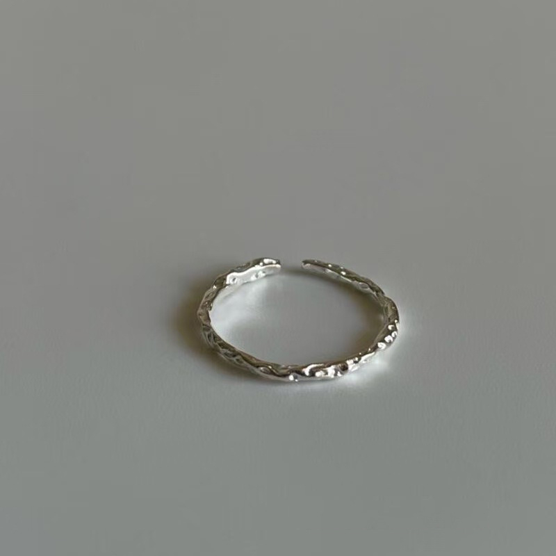Maisaka S925 sterling srebro, unisex ručno izrađen teksturirani prsten s plisiranim dizajnom