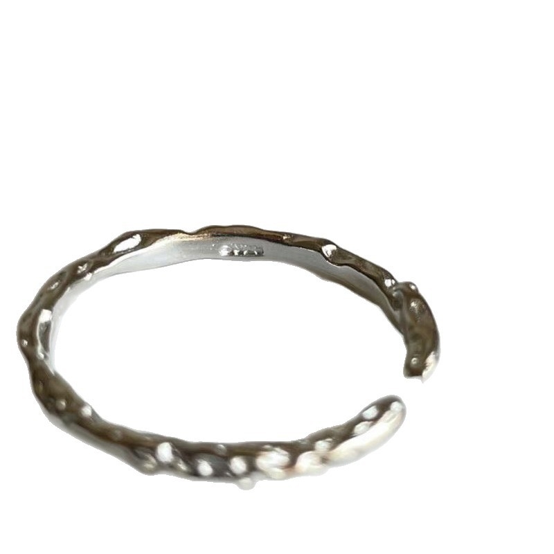 Maisaka S925 sterling srebro, unisex ručno izrađen teksturirani prsten s plisiranim dizajnom