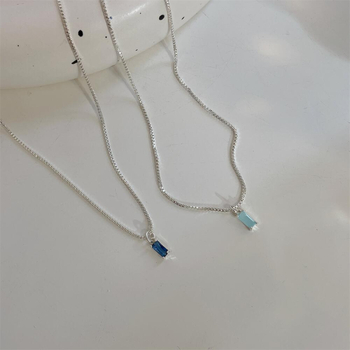 Šareni cirkon nakit s kutijastim lancem, višeslojni unisex minimalističkog stila