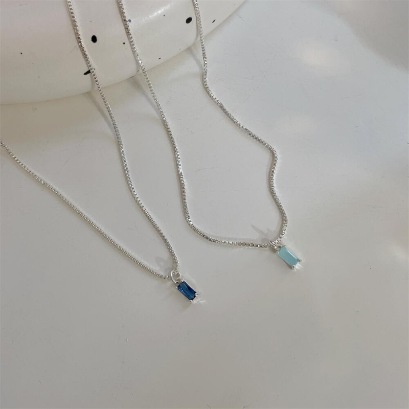 Šareni cirkon nakit s kutijastim lancem, višeslojni unisex minimalističkog stila