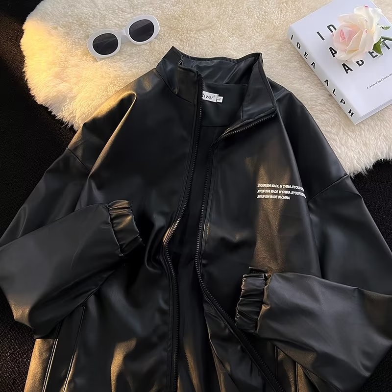 Мъжко PU кожено яке, есен 2022, casual свободна кройка, модерно и универсално за каране на велосипед, UV защита