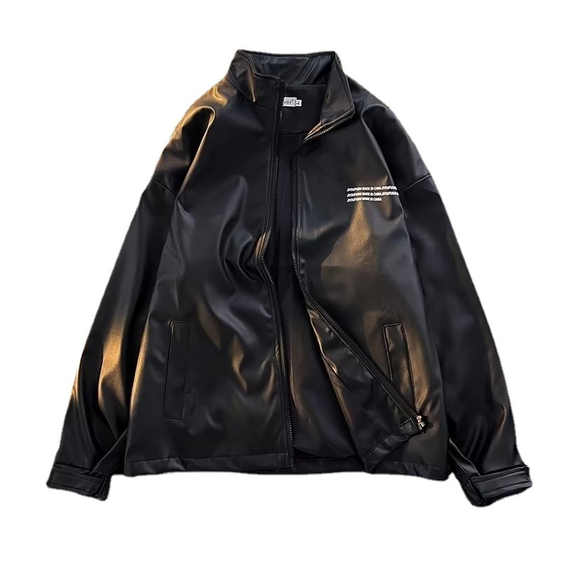 Мъжко PU кожено яке, есен 2022, casual свободна кройка, модерно и универсално за каране на велосипед, UV защита