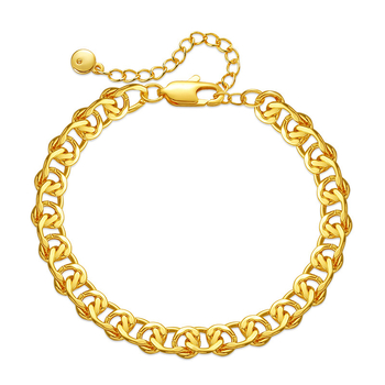 Narukvica od mesinga s jednostavnom lančicom, pozlaćena 18K, francuski retro stil, unisex, chic nakit