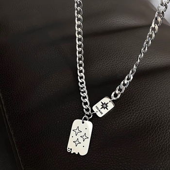 Minimalistička ogrlica od nehrđajućeg čelika s petokrakom zvijezdom, unisex, personalizirana