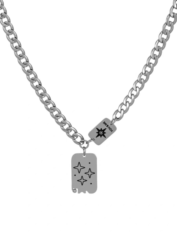 Minimalistička ogrlica od nehrđajućeg čelika s petokrakom zvijezdom, unisex, personalizirana