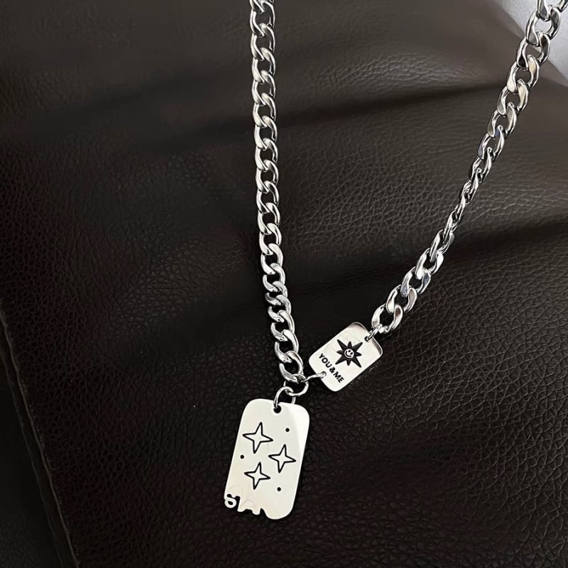 Minimalistička ogrlica od nehrđajućeg čelika s petokrakom zvijezdom, unisex, personalizirana