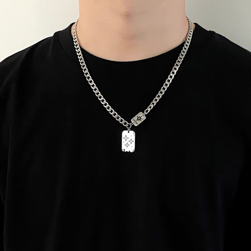 Minimalistička ogrlica od nehrđajućeg čelika s petokrakom zvijezdom, unisex, personalizirana