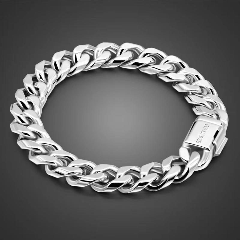 Muška debela narukvica s platinskim premazom, korejskog stila, odvažan modern dizajn, personalizirani poklon za dečka