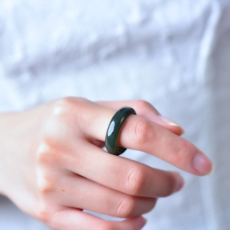 Prirodni prsten Hetianskog nefrita, unisex kružni prsten, stil za parove, pravi zeleni nefrit