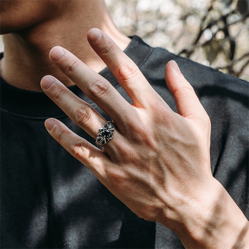 Yishang srebrni prsten – unisex, retro geometrijski dizajn, otvoren