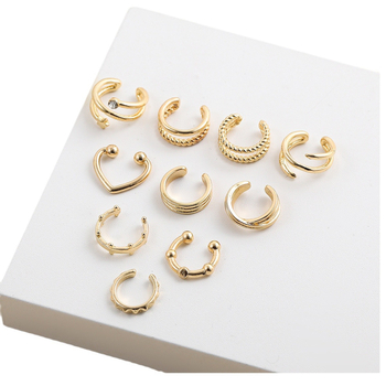 Ušni klipsovi u obliku slova C, unisex, minimalistički dizajn, set od 10 komada