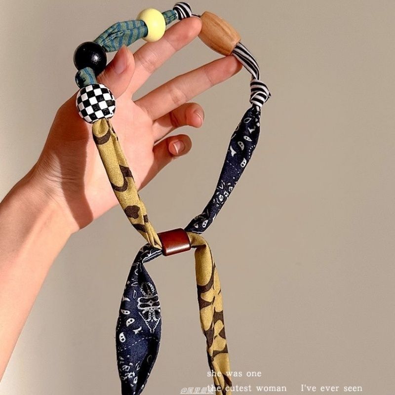 Moderna ogrlica s perlicama, podesiva duljina, retro halter stil, dodatak za šal i pulover