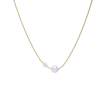 Ženska biserna ogrlica – korejskog inspiriran minimalistički dizajn, elegantna i svestrana, prilagodljiva duljina 21–50 cm