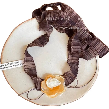 Retro dugački ogrlica-šal od svile s motivom kašuju cvijeta
