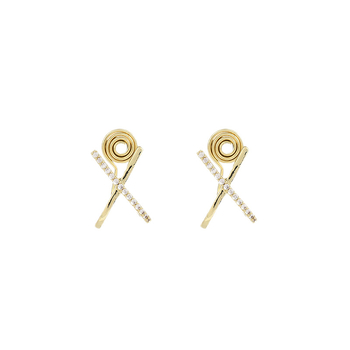 Lh-0039 Női fülklipsz, piercing nélkül, mikro-inlaid cirkóniával, minimalist stílus, könnyed luxus