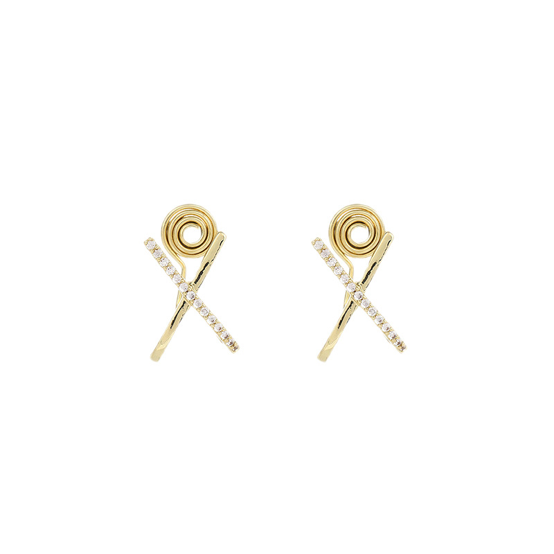 Lh-0039 Női fülklipsz, piercing nélkül, mikro-inlaid cirkóniával, minimalist stílus, könnyed luxus