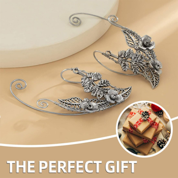 Ruyue Cercei clip-on geometrici pentru femei – stil elf, fără găuri în lob