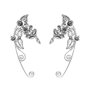 Ruyue Cercei clip-on geometrici pentru femei – stil elf, fără găuri în lob