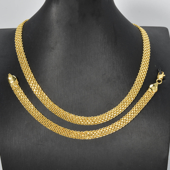 Unisex set ogrlice i narukvice od mrežastog lanca, hrabri hip-hop stil whip lanac, bakreni detalji