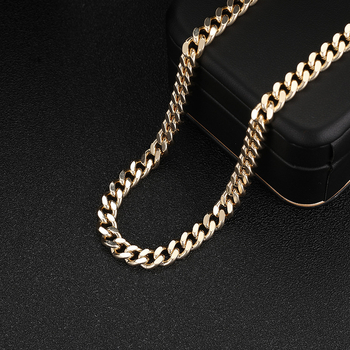 Bakreni kubanski lanac: set narukvice i ogrlice s premazom od 14K zlata, unisex, hip-hop nakit s debelim lancem