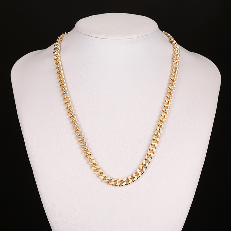 Bakreni kubanski lanac: set narukvice i ogrlice s premazom od 14K zlata, unisex, hip-hop nakit s debelim lancem