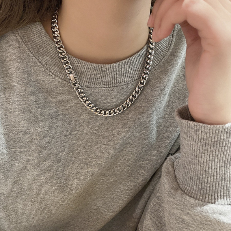 Nehrđajući čelični kubanski lanac za muškarce i žene, unisex stil uličnog hip-hopa, geometrijski dizajn, duljina 51–60 cm