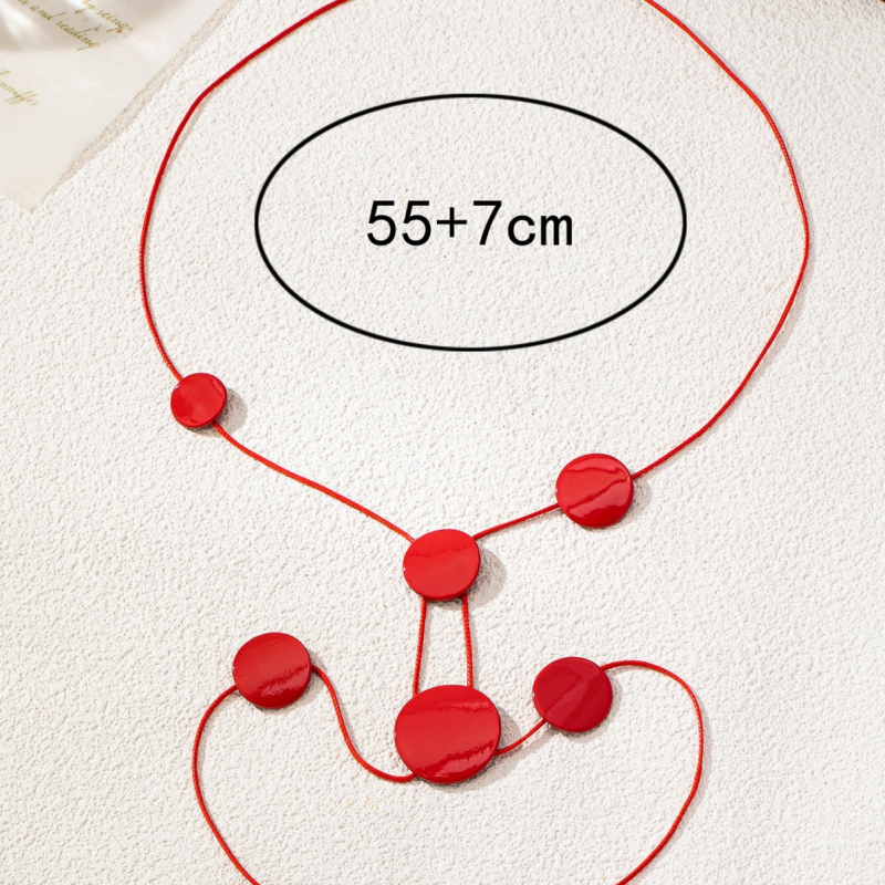 Ženski ogrlicu s geometrijskim privjeskom i resicama, nepravilnog oblika, pozlaćeni željezni materijal, duljina 61–70 cm
